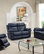 Hudson Power Reclining Top Grain Leather Loveseat, Blue