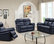 Hudson Power Reclining Top Grain Leather Loveseat, Blue