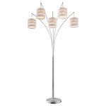 Lite Source - Lite Source LS-83039 Falan - Five Light Arch Floor Lamp - Falan Five Light Arch Floor Lamp Brushed Nickel Light Beige Linen Sh5-Lite Arch Lamp, Bn/Linen Shade, E27 A 60Wx5.Shade Included: yesBrushed Nickel Finish with Light Beige Linen Shade5-Lite Arch Lamp, Bn/Linen Shade, E27 A 60Wx5.  Shade Included: yes. *Number of Bulbs: 5 *Wattage: 60W * BulbType: E27 A *Bulb Included: No *UL Approved: Yes