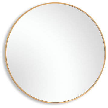24" Industrial Gold Round Mirror