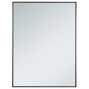 Metal Frame Rectangle Mirror 30 Inch In Black
