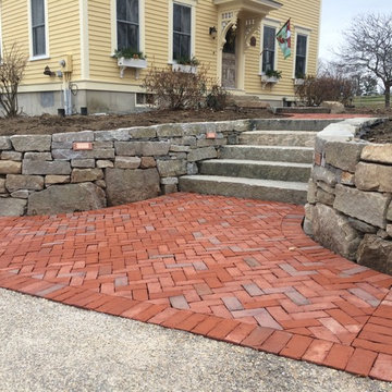 Herringbone Brick Landing and Walkway