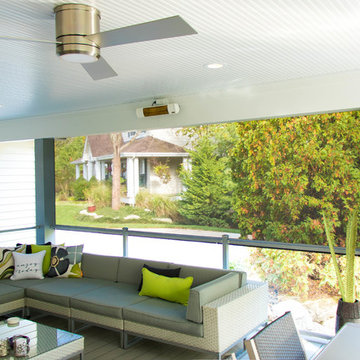 Contemporary Outdoor Room and Fire Pit Area
