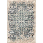 KAS - KAS Heritage 9372 Ivory/Blue Anna Area Rug, 7'7" x10'10" - Step into our Heritage Collection and discover the beauty in each pattern. With a warm and earthy color palette, this collection offers a myriad of decorating possibilities. These rugs are machine-woven in Egypt in an 8-color heat set polypropylene with a 1/2" pile height.