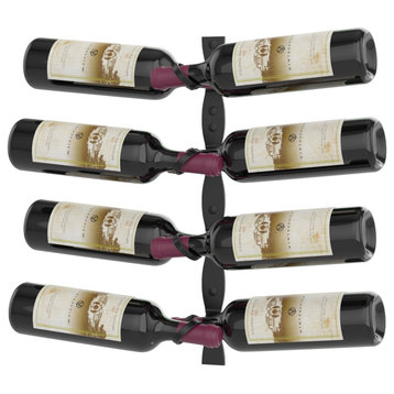 Helix Dual 20 (minimalist wall mounted metal wine rack kit), Matte Black