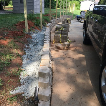 Horizontal Fence with Retaining Wall