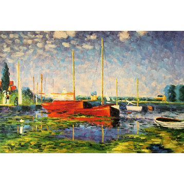 Red Boats at Argenteuil, Unframed Loose Canvas