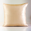 Silk Throw Pillow Cover In Gold And Ivory, Geometric, 18x18