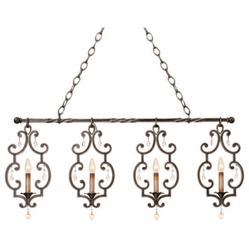 Kalco 2635 Montgomery 4 Light 44"W Taper Candle Style Linear - Antique Copper