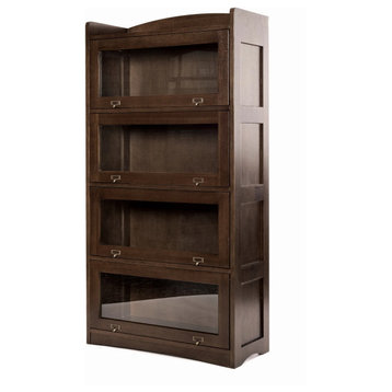 Mission Quarter Sawn Oak 4 Stack Barrister Bookcase - Walnut
