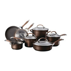 Symmetry Chocolate Hard-Anodized Nonstick 11-Piece Cookware Set