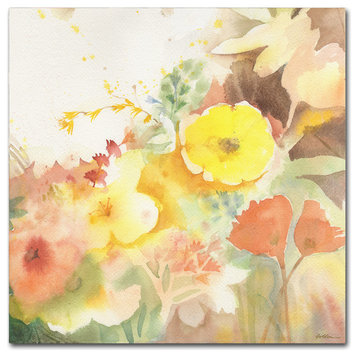 Sheila Golden 'Yellow Path' Canvas Art, 14"x14"