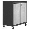 Fortress 31.5" Mobile Garage Cabinet With Shelves, Grey