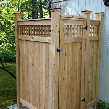 Outdoor Shower : Lattice Standard Cedar Shower Kit