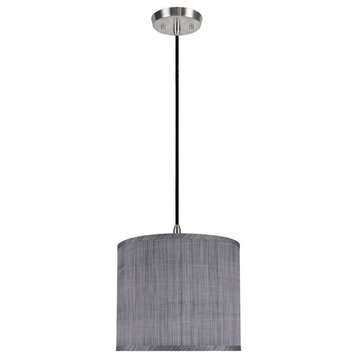 71015, 1-Light Hanging Pendant Ceiling Light, Gray and Black
