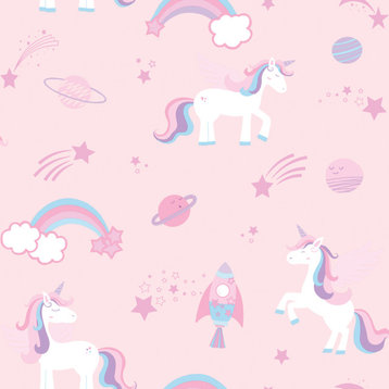 Unicorns, rockets and rainbows, Over the Rainbow Collection, Pink