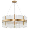 Gold Stainless Steel Frame, Clear Glass Chandelier