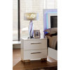 FOA Rayland 4pc Glossy White Wood Bedroom Set - Queen+Nightstand+Dresser+Mirror