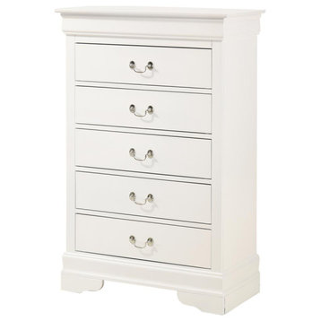 Louis Phillipe II White 5 Drawer Chest of Drawers (31 in L. X 16 in W. X 48...