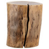 Wood, 19"H, Log Stool, Natural Finish