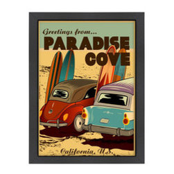 Surf City Greetings Framed Art Print - Prints And Posters