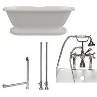Acrylic Double Ended Pedestal Bathtub 60"x30", 7" Drillings PC Package