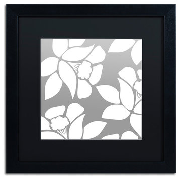 Color Bakery 'Calyx Floral' Art, Black Frame, Black Matte, 16"x16"