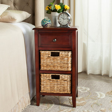 Safavieh Everly Drawer Side Table, Cherry