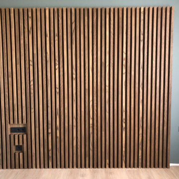 Wooden slats panel LED circuit