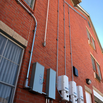 Evergreen's clean red brick solar wall