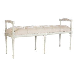Andrew Bench in a Parker Grey Finish - Upholstered Benches