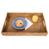 Artifacts Rattan Rectangular Tray With Cutout Handles, Honey Brown, Medium