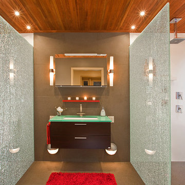 Modern Master Bath with a Zen Touch