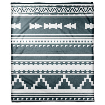 Blue Southwestern Style Pattern 30x40 Coral Fleece Blanket