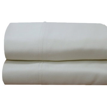 600TC 2PC 100% Bamboo Viscose Pillowcases Set, Ivory, King