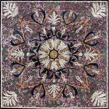 Ornamental Floral Mosaic, Hans Ii, 35"x35"