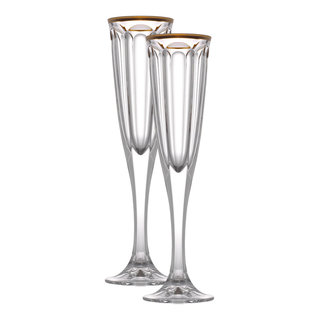 Joyjolt Layla Crystal Champagne Flute Glasses - Set Of 8 Champagne