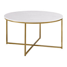 Crossed Legs Coffee Table, Marble and Gold
