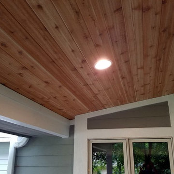Timbertech Deck with New Deck Roof and Cedar Carsiding