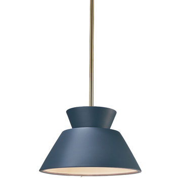 Trapezoid 1-Light Pendant, Midnight Sky, Antique Brass, Integrated LED