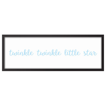 Twinkle Twinkle Little Star 12"x36" Black Framed Canvas, Blue