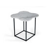Modrest Aleidy White Marble, Black Metal End Table