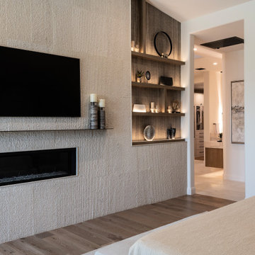 Modern Master Bedroom Fireplace