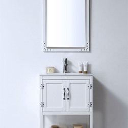 Abel 24 inch White Finish Contemporary Bathroom Vanity - Bathroom Vanities And Sink Consoles