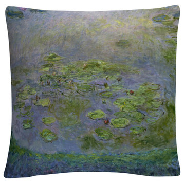 Monet 'Nympheas Waterlilies' 16"x16" Decorative Throw Pillow