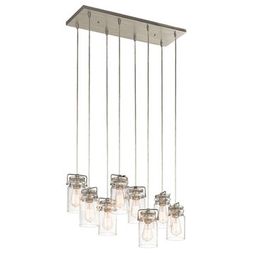 Brinley Farmhouse Linear Pendant in Brushed Nickel