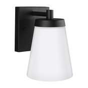 Sea Gull Lighting Small 1-Light Outdoor Lantern, Black