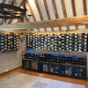 Evolution Wine Wall 30" Wall Mounted Metal Wine Rack, Matte Black/Chrome, 18 Bottles