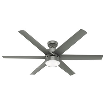 Hunter 60" Solaria Brushed Cocoa Ceiling Fan, LED Light and Remote Control