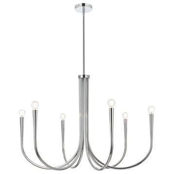 Living District Layne 36" Chandelier in Chrome